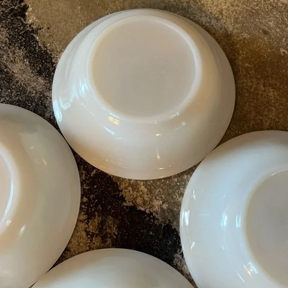 Vintage Fire King Milk Glass White Custard Dessert Bowls Cups Anchor Hocking USA - Picture 9 of 15